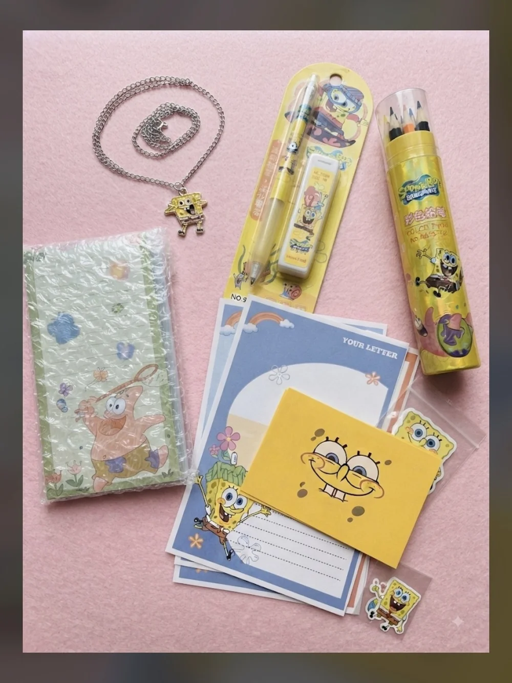 SpongeBob SquarePants Yellow Kids Stationery Set